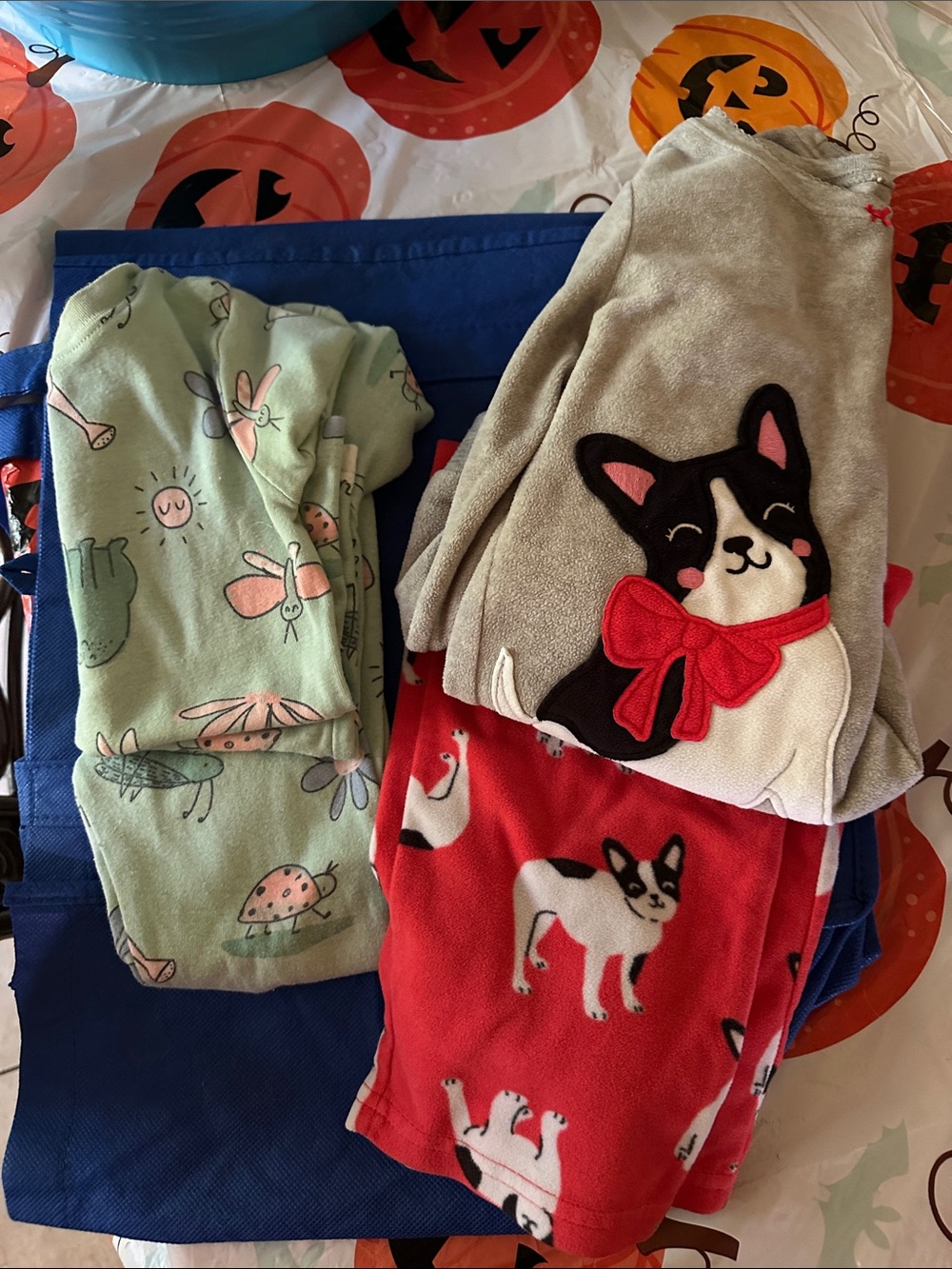 Carter's Girls' Fleece Pajama Sets - Mint Green, Gray & Red